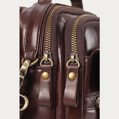 Messenger Bag For Men Business Small Portable Leather Crossbody Bag