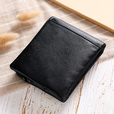 Wallet For Men Genuine Leather RFID Antimagnetic Change Coin Clip