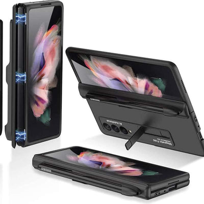 Samsung Galaxy Z Fold 3 Sturdy Phone Case With S-Pen Holder Built-in Magnetic Kickstand