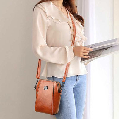 Soft Leather Phone Bag For Lady Crossbody Mini Bag