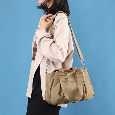 Triple Layer Nylon Purses for Women Top Handle Satchel Crossbody Bag