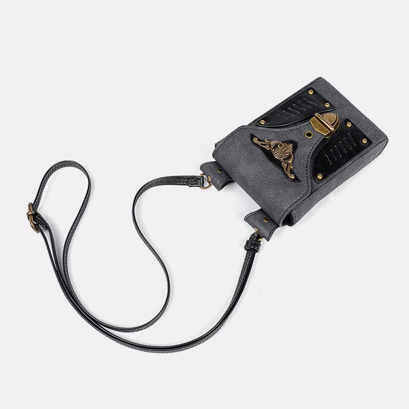 Steampunk Small Crossbody Bag Shoulder Purse Cellphone Satchel with Belt Loop