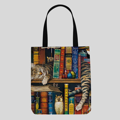Cute Kitty Canvas Tote Bag for Women Men Multifunction Shoulder Purses