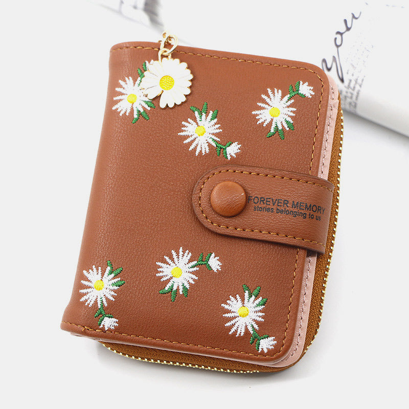 Cute Embroidery Wallet With Coin Purse