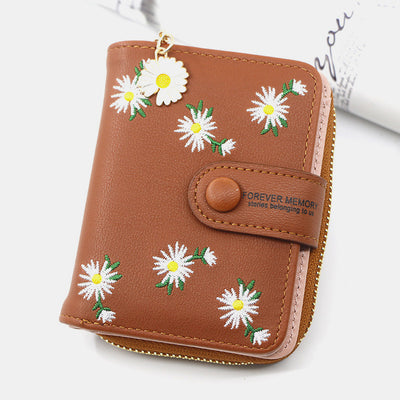Cute Embroidery Wallet With Coin Purse