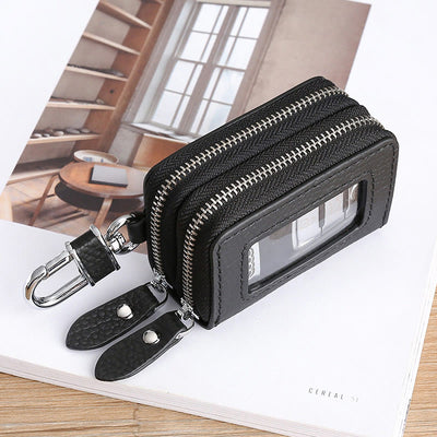 Storage Bag For Men Vintage Cowhide Leather Car Key Bag