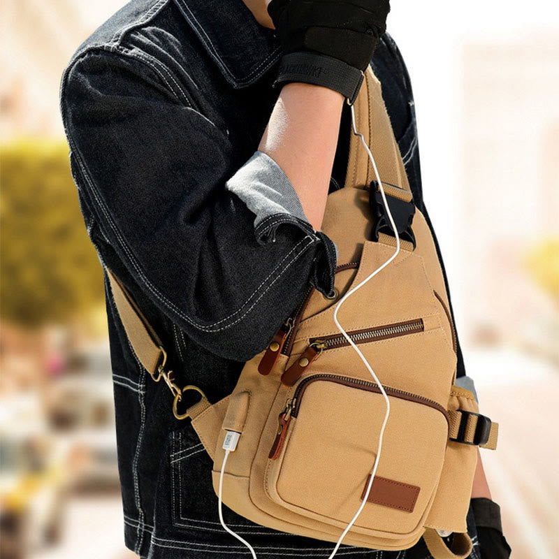 Sling Bag For Men Casual Travel Outdoor Hiking Crossbody Daypack