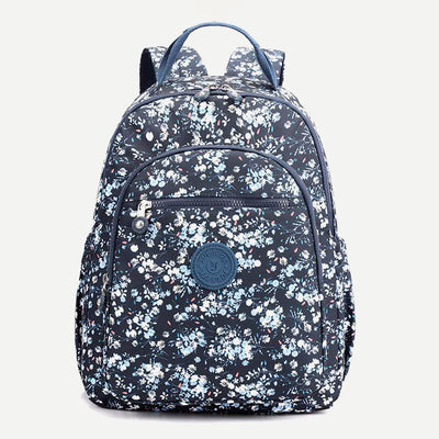 Backpack for Women Waterproof Multi-Compartment Printing Casual Nylon Lightweight Schoolbag