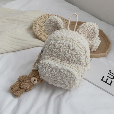 Multi-carry Baby/Toddler Rabbit Ear Plush Backpack Mini Backpack for Boys Girls