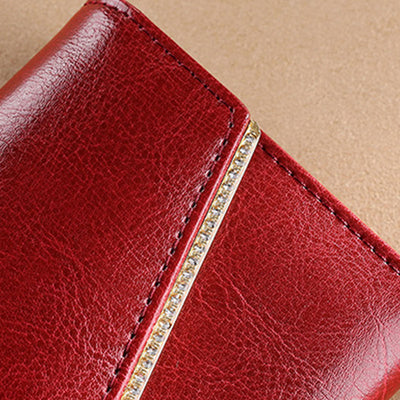 Multifunctional Large Capacity Genuine Leather RFID Trifold Wallet
