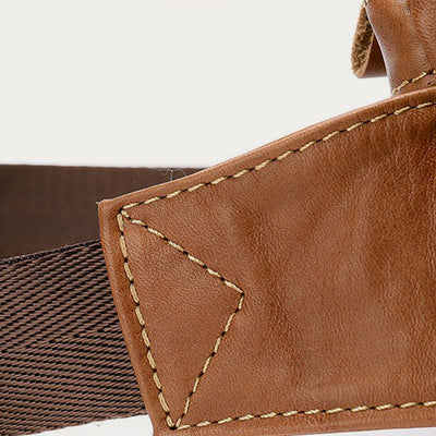 Men Classic Leather Sling Bag Waist Bag with Ajustable Strap