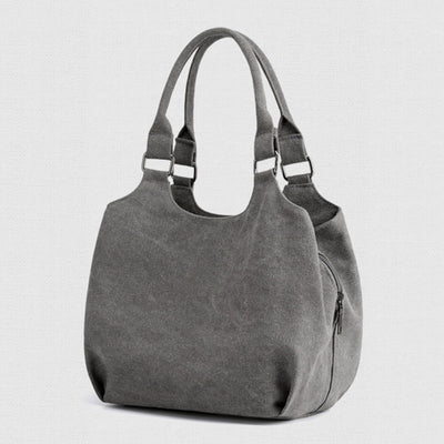 Triple Compartment Canvas Tote Lightweight Functional Hobo Handbag Purse