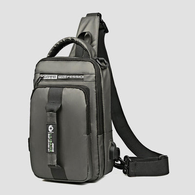 Waterproof Large Capacity Multi-Carry Sling Bag With USB Charging Port