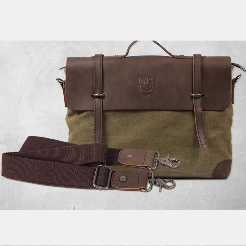 Messenger Bag For Men Canvas Casual Vintage Document Crossbody Handbag