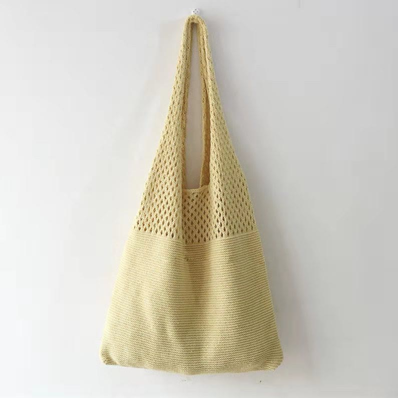 Tote Bag For Women Ethnic Style Wool Knitted Shoulder Bag