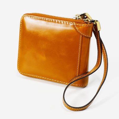 Small Bifold Zip Around Wallet RFID Blocking with Card Holder Coin Purse