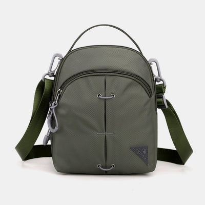Double Layer Nylon Small Womens Mens Crossbody Bag Waterproof Lightweight Purse
