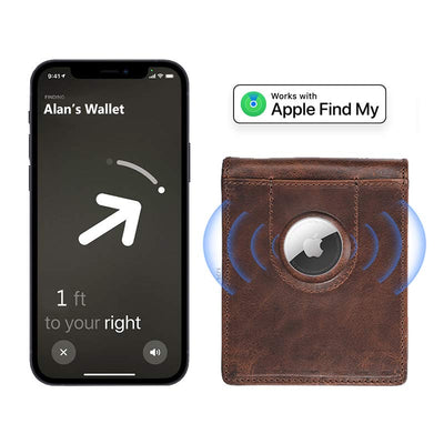 Multi Slot Leather Airtag Wallet
