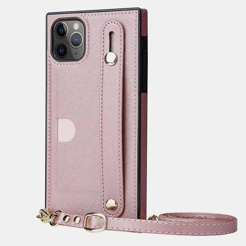 Compatible with iPhone 11/12/13/14 Phone Case Card Holder with Crossbody Strap