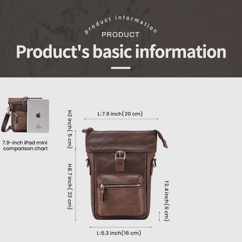 Waist Bag For Men Multifunctional Outdoor Sports Wear Belt Leather Bag