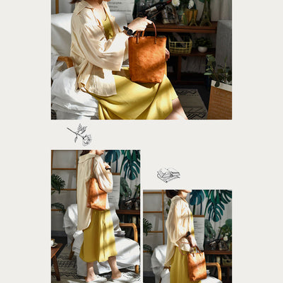 Handmade Crossbody Bag For Women Retro Simple Texture Shouder Bag
