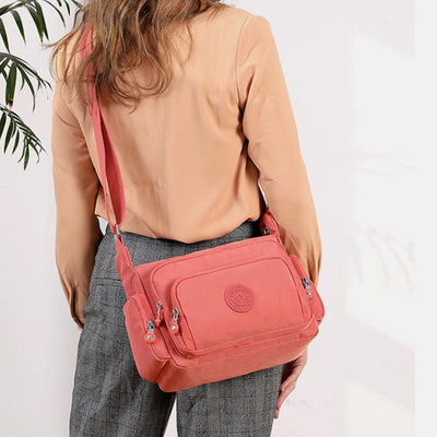 Waterproof Multi-Pocket Solid Crossbody Bag