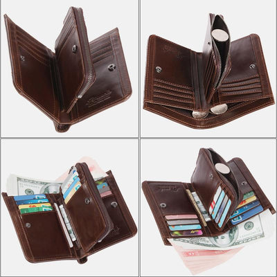 Large Capacity Bifold Retro Wallet