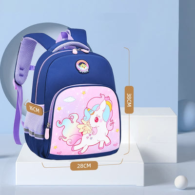 Backpack For Kids Cartoon Character Printing Lightweight Oxford Schoolbag