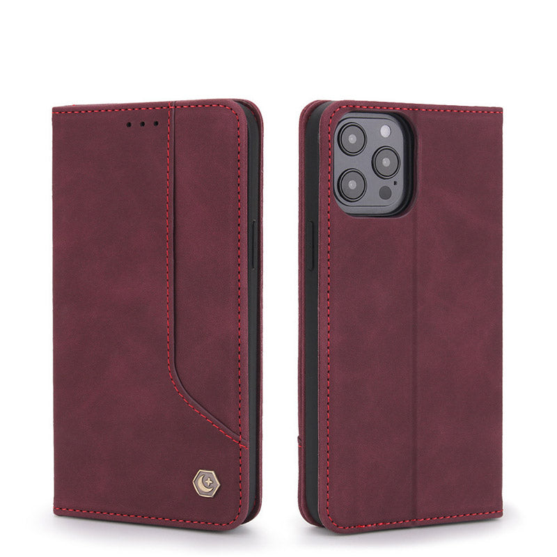iPhone 13 Pro Max Leather Wallet Case Magnetic Case with Stand Card Slot