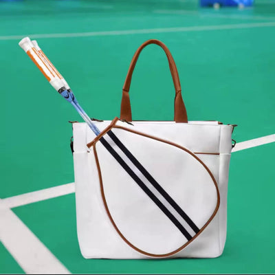 Padel Tennis Racket Bag Minimalist Leather Hand Held Sports Tote
