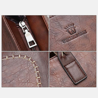 Large Capacity Business Office Handbag Women's Soft PU Tassel Tote Shoulder Bag