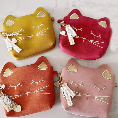 Cute Mini Kitten Crossbody Bag For Kids Small Leather Purse