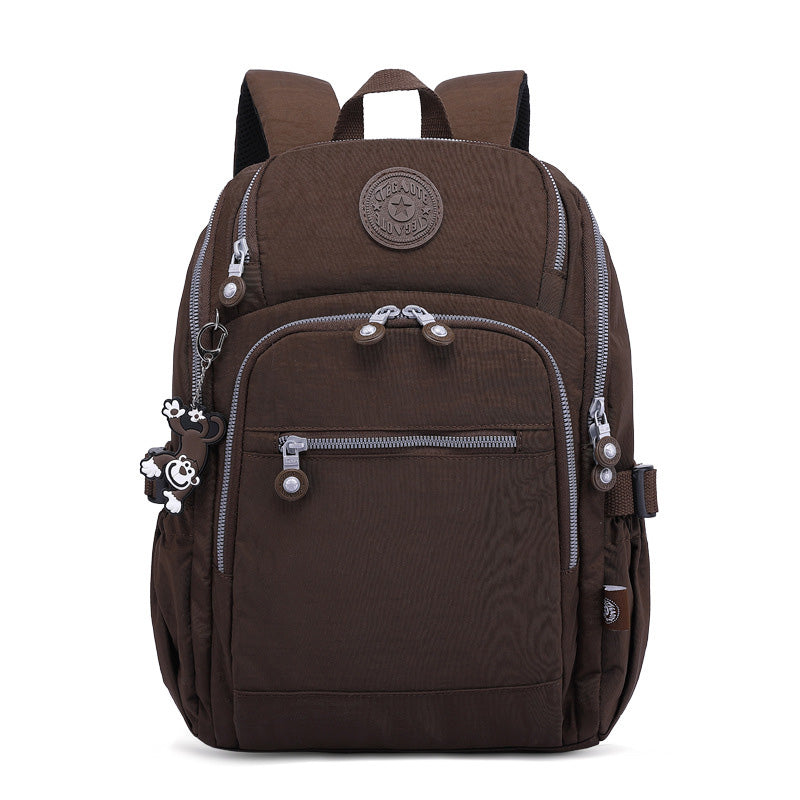 Solid Color Multi-pocket Travel Backpack
