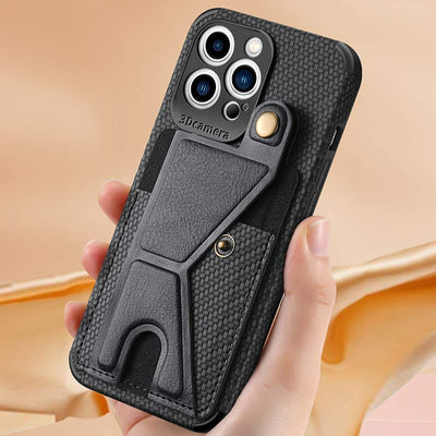 Shockproof Dustproof Leather Phone Case for iPhone with Card Slot Kickstand
