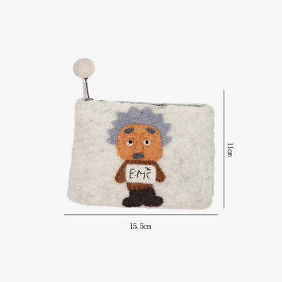 Wool Felt Wallet For Women Kids Cute Animal Coin Purse