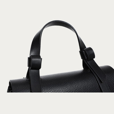 Retro Top Handle Bag For Women Lychee Pattern Leather Bag