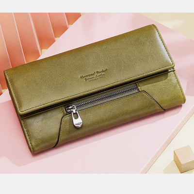 RFID Anti-Theft Multi-Card Genuine Leather Wallet
