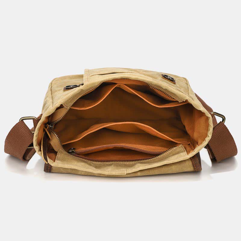 Men Messenger Bags Canvas Crossbody Shoulder Bag Travel Work Purse