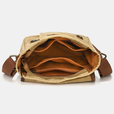 Men Messenger Bags Canvas Crossbody Shoulder Bag Travel Work Purse