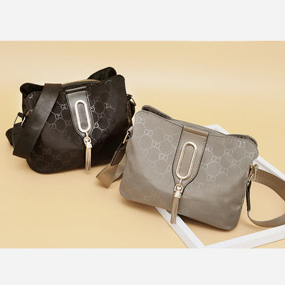 Nylon Crossbody Bag For Women Triple Compartment Elegant Shoulder Bag