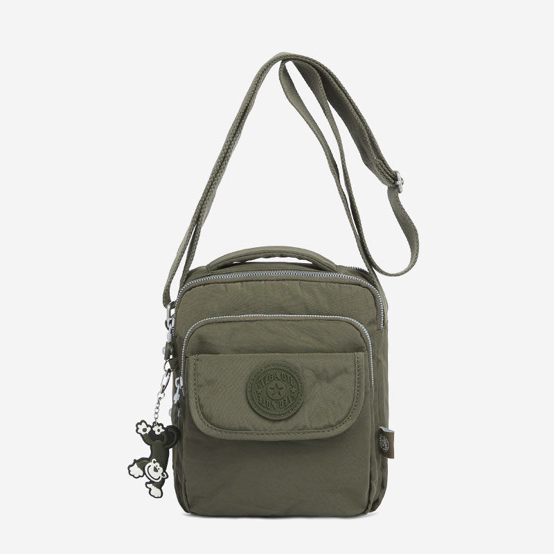Triple Zip Waterproof Small Casual Crossbody Bag