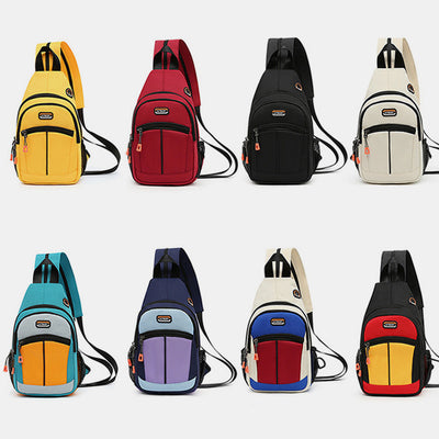 Mini Shoulder Backpack Colorblock Crossbody Sling Bag Daypack for Women Men