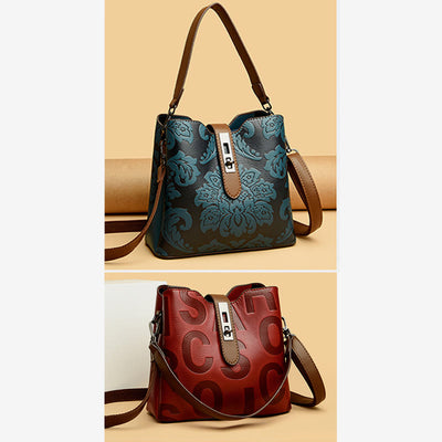 Vegan Leather Bucket Bag Women Elegant Dating Crossbody Bag