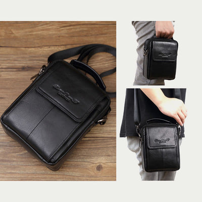 Messenger Bag For Men Vintage Gentle Leather Crossbody Bag