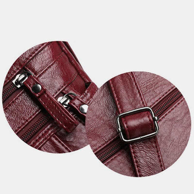 Crossbody Bag for Women Multi-Pocket Soft Leather Zipper Pocket Shoulder Purse