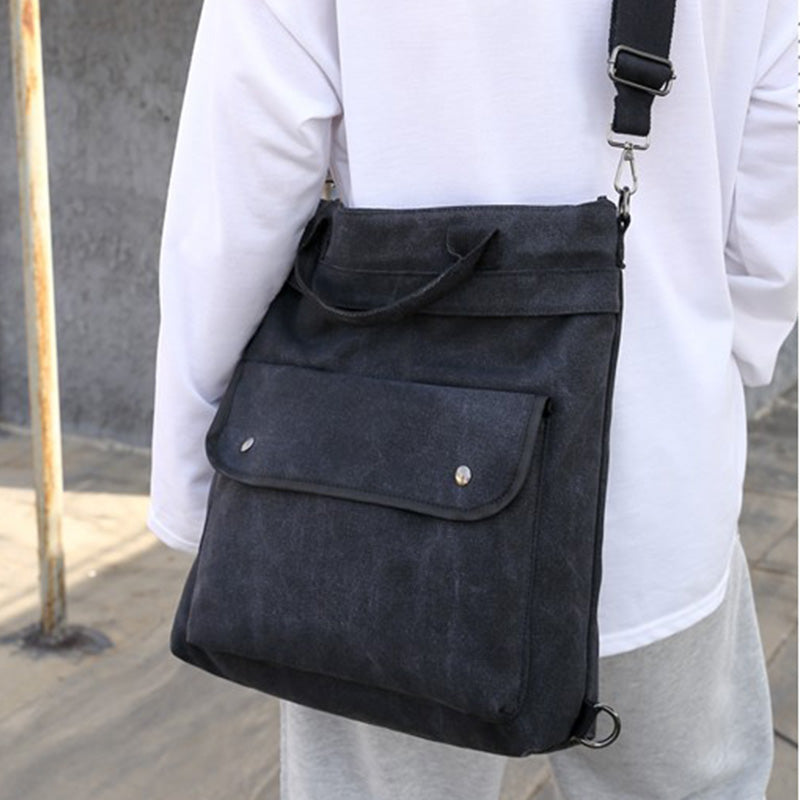 Multifunctional Large Capacity Canvas Handbag Backpack for Women Men Crossbody Shoulder Bag