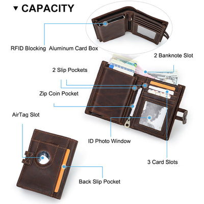 Roomy Leather Airtag Wallet