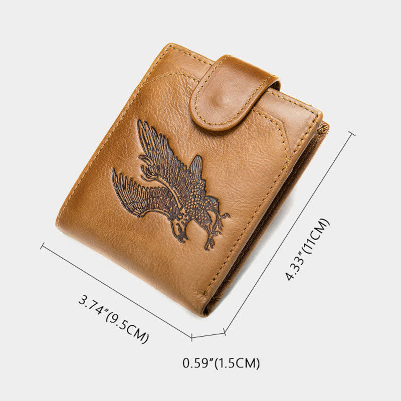 Men's Genuine Leather Wallet Large Capacity Bifold Credit Card Holder