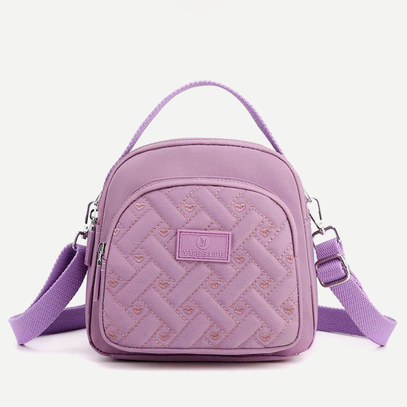 Functional Women Purse Lightweight Nylon Roomy Crossbody Shoulder Bag Mini Backpack