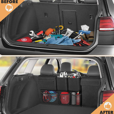 Car Organizer For Seat Back Zipper Detachable Design Oxford Storage Bag